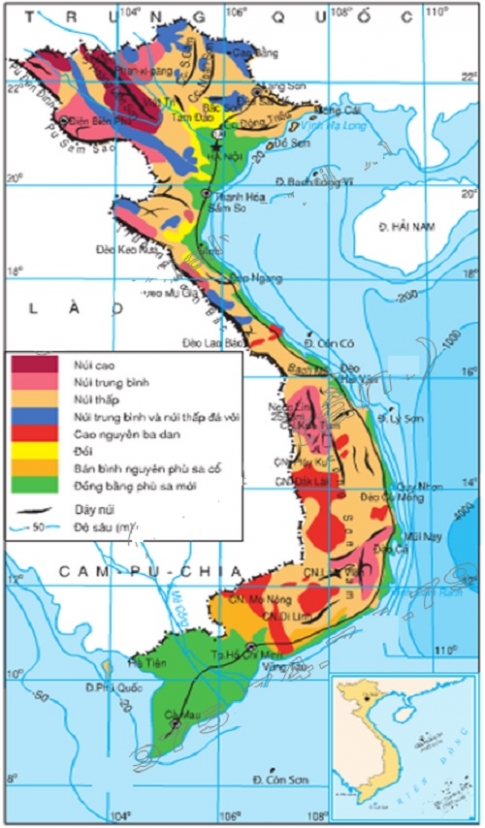 Bài 30: Thực hành đọc bản đồ địa hình Việt Nam