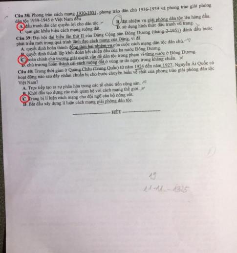Thi THPQG 2020: Đề thi và đáp án môn Lịch sử mã đề 302