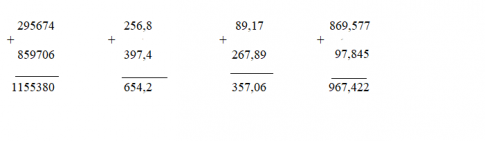 Giải vbt toán 5 tập 2 bài 150: phép cộng - Trang 89, 90