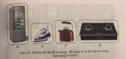 Chia các đồ vật thành 3 nhóm theo mục đích sử dụng như sau