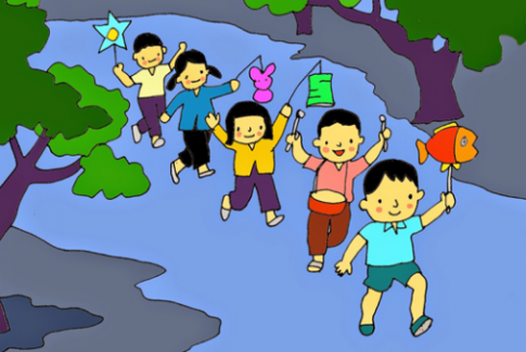 Giải mĩ thuật Đan Mạch 8 bài 1: Tết trung thu