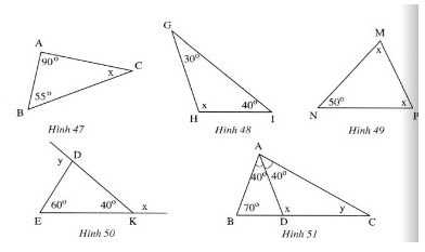 Giải bài 1: Tổng ba góc trong một tam giác - SGK hình học 7 trang 106 tập 1