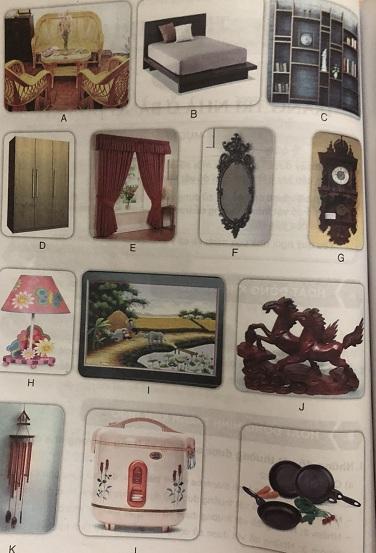 Chia các đồ vật thành 3 nhóm theo mục đích sử dụng như sau