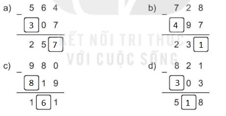 [KNTT] Giải VBT Toán 2 bài 62: Phép trừ (có nhớ) trong phạm vi 1000