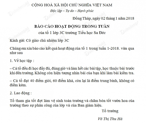 Sưu tầm và giới thiệu trước lớp một bản báo cáo nào đó ( chỉ ra các nội dung, hình thức, phần mục được trình bày trong văn bản đó)
