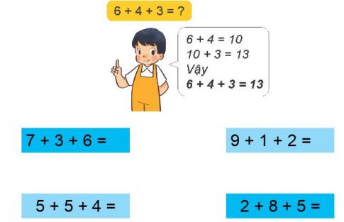 [Phát triển năng lực] Giải toán 1 bài: Phép tính cộng dạng 10+3