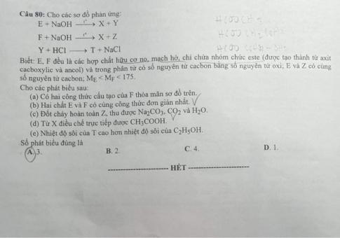 Thi THPTQG 2020: Đề thi và đáp án môn Hóa học mã đề 215
