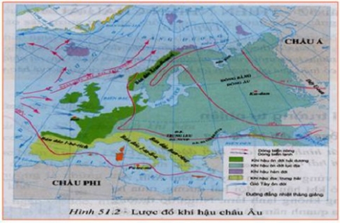Bài 53: Thực hành. Đọc, phân tích lược đồ, biểu đồ nhiệt độ và lượng mưa châu Âu