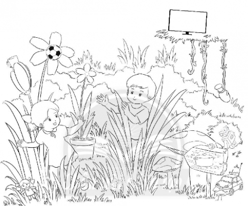 Tìm từ ngữ gọi tên các đồ vật giấu trong tranh và xếp vào 2 nhóm