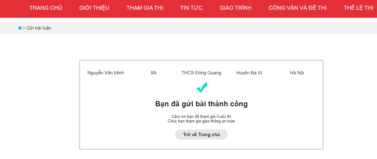 Cách đăng ký thi ATGT nụ cười ngày mai