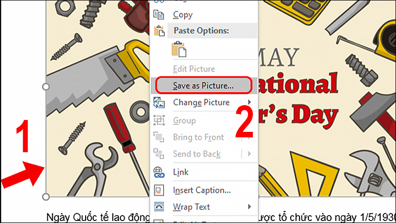 Chọn Save as Picture... để lưu ảnh 6 cách tải ảnh từ Google Docs về máy tính siêu đơn giản