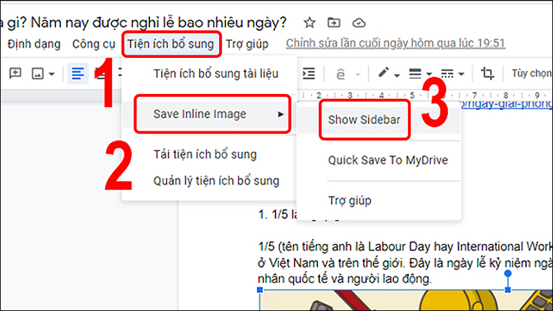 Mở tiện ích Save Inline Image lên 6 cách tải ảnh từ Google Docs về máy tính siêu đơn giản