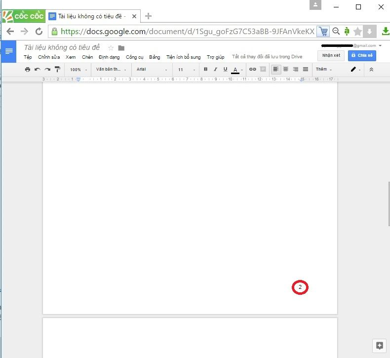Cách đánh số trang trong Google Docs