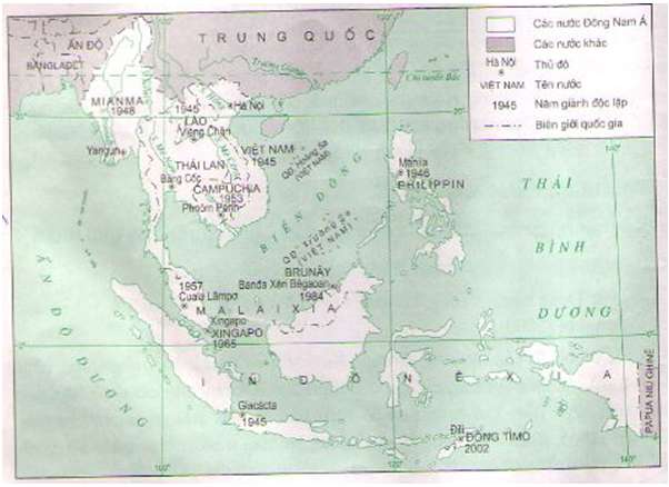 Sơ đồ tư duy bài 4 Lịch sử 12: Các nước Đông Nam Á, Ấn Độ