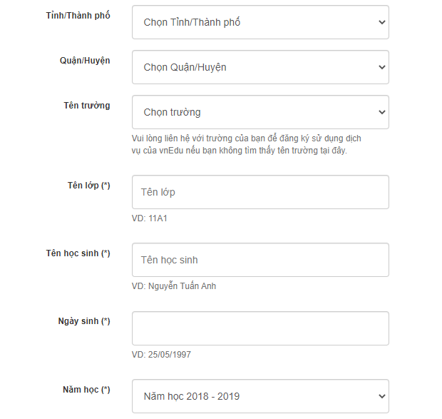 Tra điểm VnEdu 2020