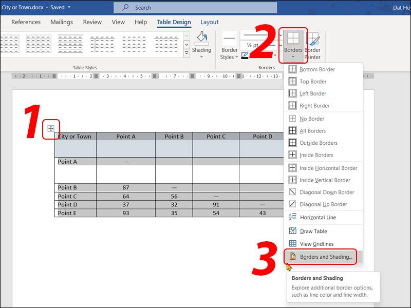 Chọn Border and Shading Chọn Border and Shading