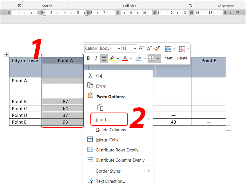 Chọn nút Insert Chọn nút Insert