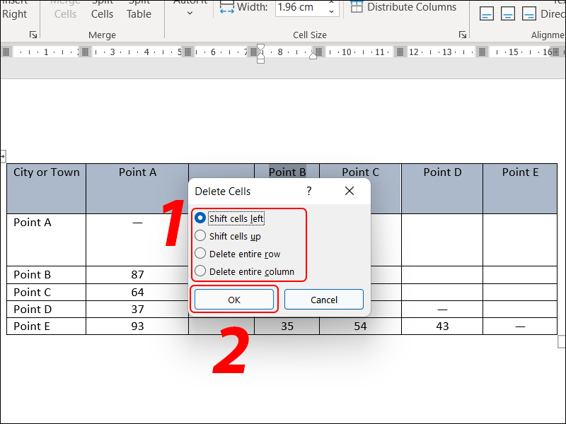 Chọn kiểu xoá Chọn kiểu xoá