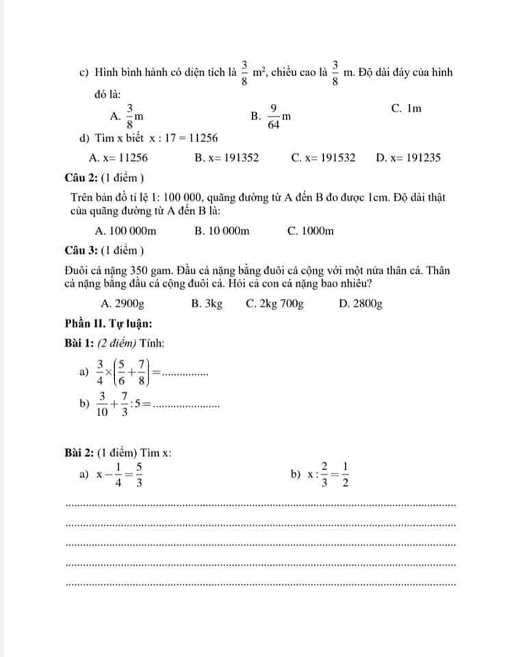 Bộ đề Toán lớp 4 kì 2