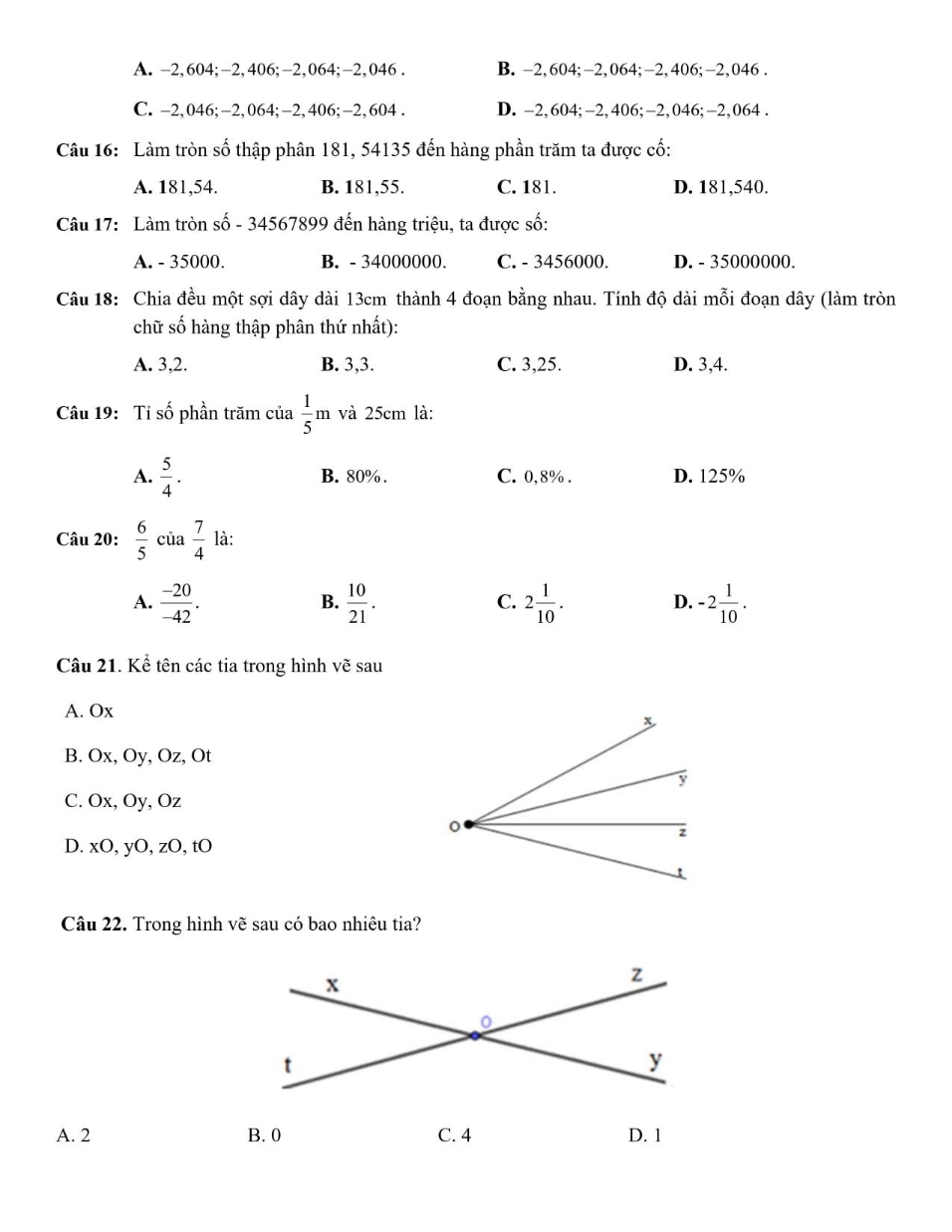 Đề cương ôn tập học kì 2 Toán 6 Trường THCS Ngô Sĩ Liên năm 2021 - 2022