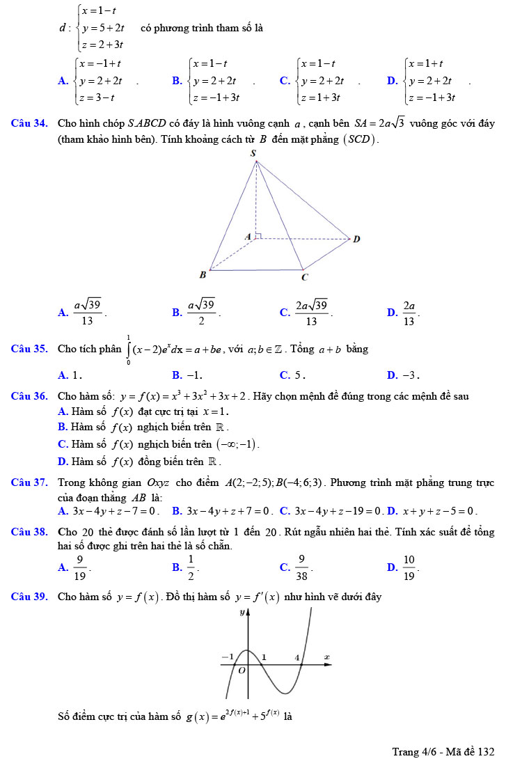 Đề thi thử THPT Quốc gia 2022 môn Toán Lê Lai - Thanh Hóa (lần 3)