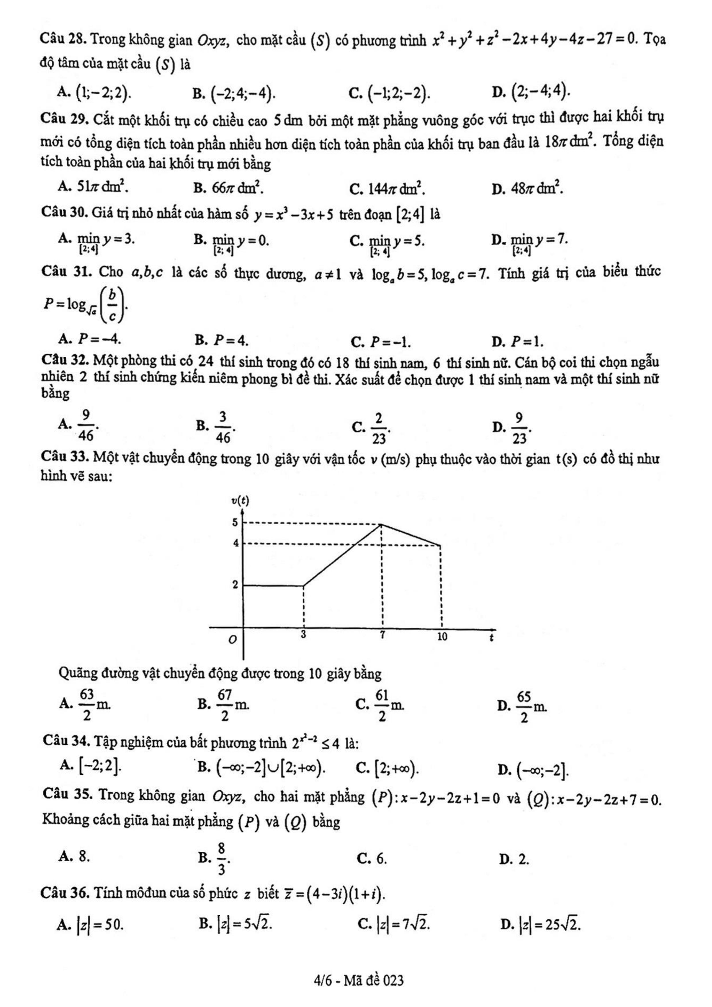 Đề thi thử THPT Quốc gia 2022 môn Toán Trường THPT Nho Quan A