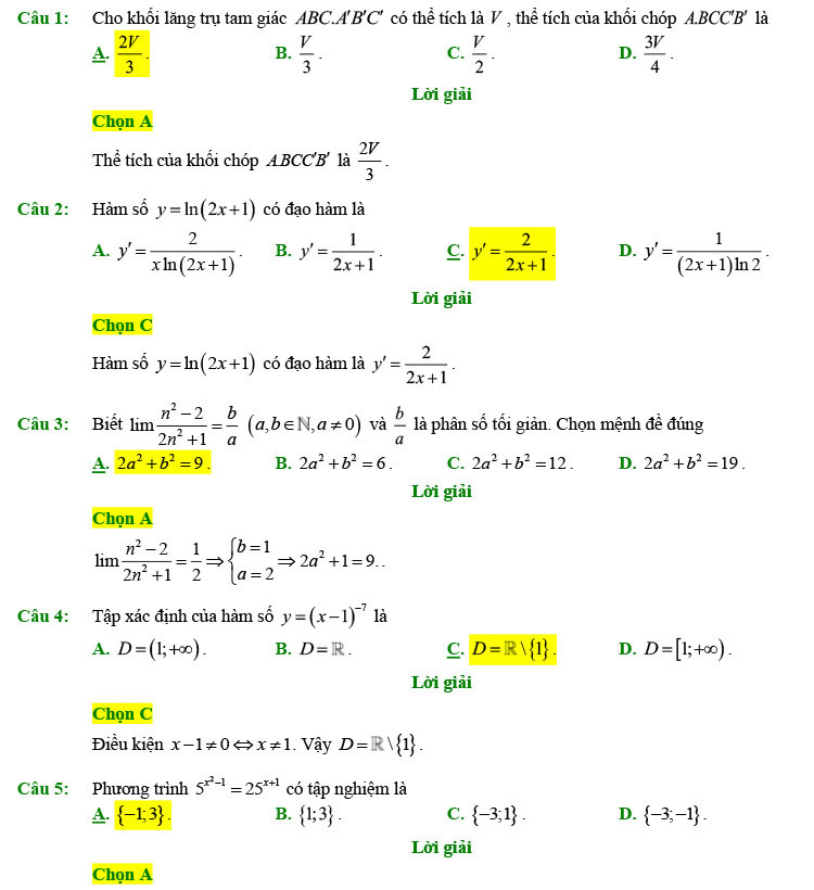 Đáp án chi tiết đề thi thử toán 2022 lần 1 chuyên Lam Sơn