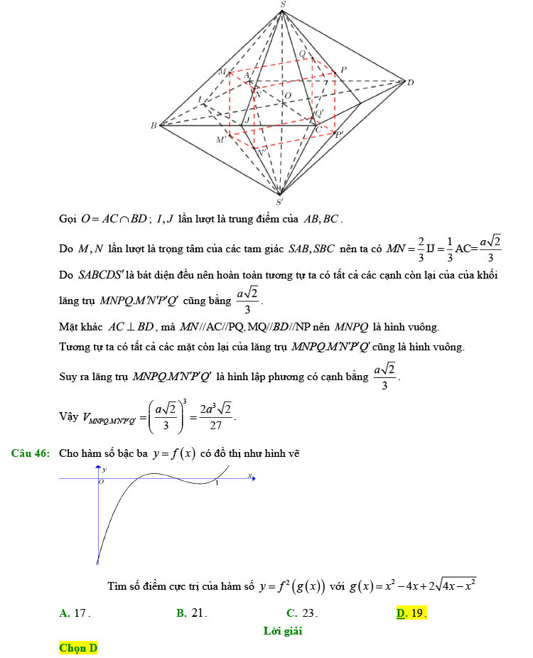 Đáp án chi tiết đề thi thử toán 2022 lần 1 chuyên Lam Sơn