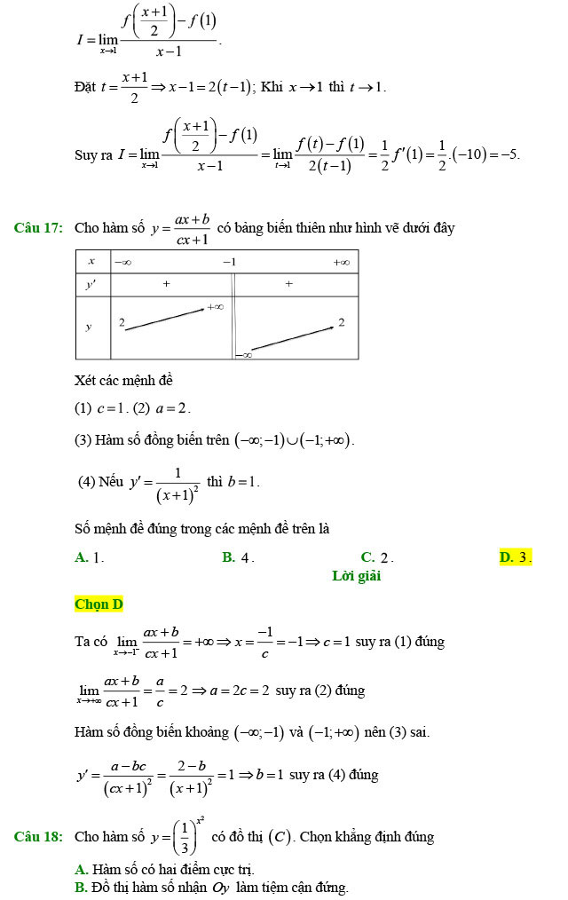 Đáp án chi tiết đề thi thử toán 2022 lần 1 chuyên Lam Sơn