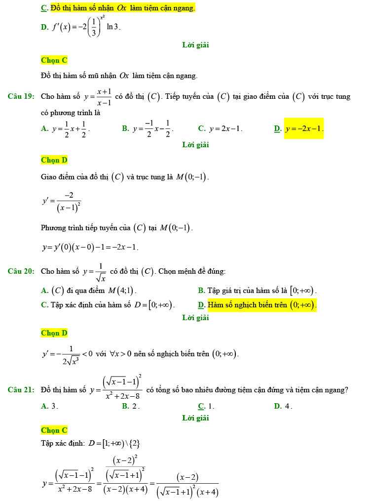 Đáp án chi tiết đề thi thử toán 2022 lần 1 chuyên Lam Sơn