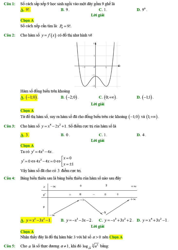 Đáp án đề thi thử Toán 2022 Xuân Đỉnh