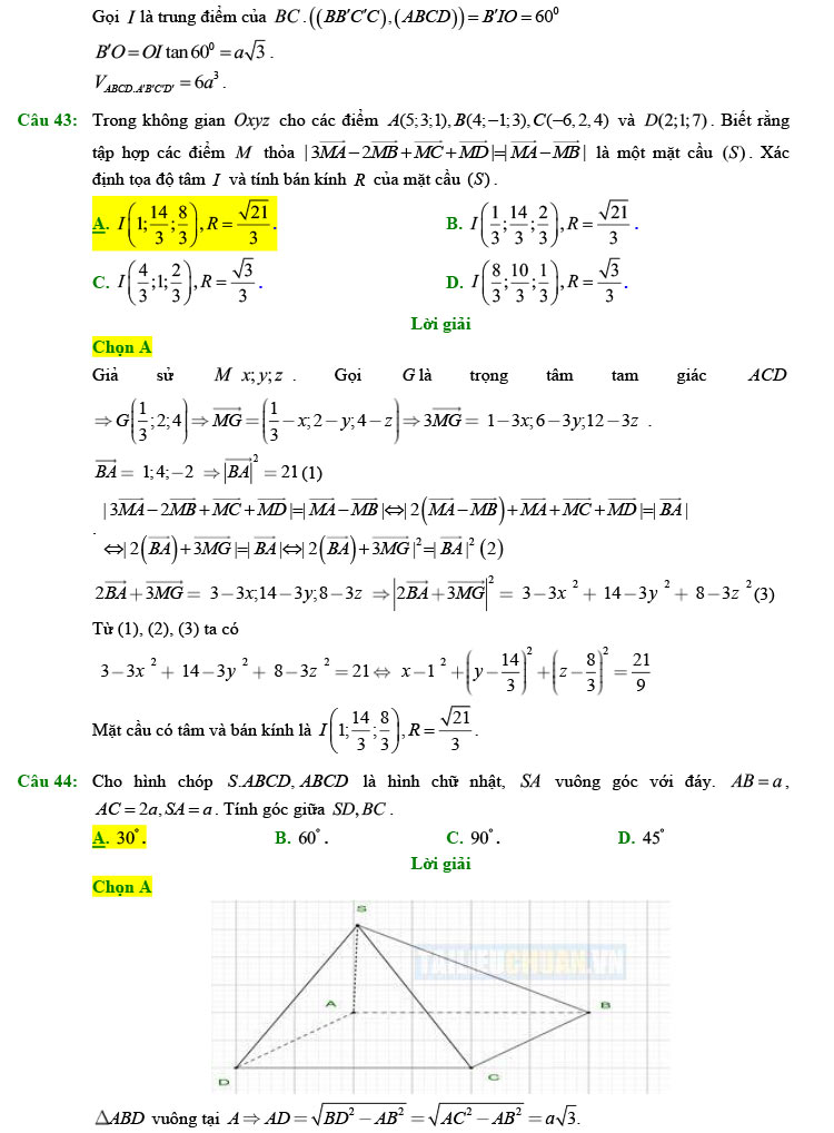 Đáp án đề thi thử Toán 2022 Xuân Đỉnh
