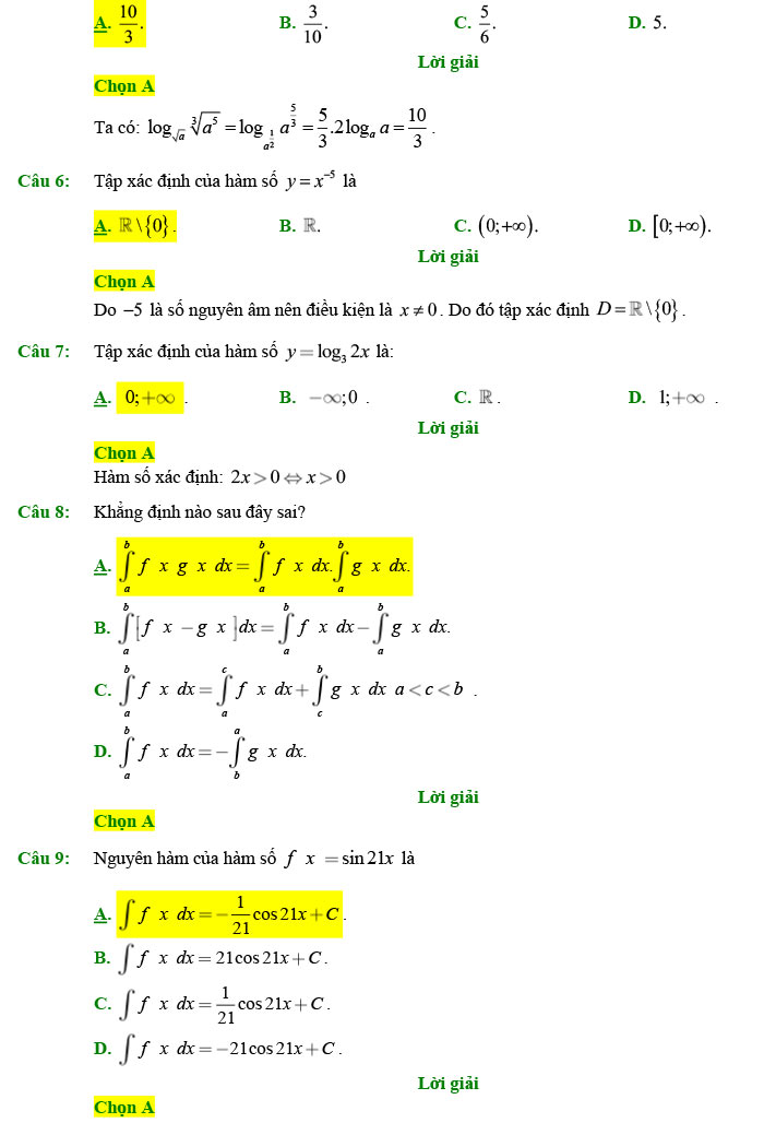 Đáp án đề thi thử Toán 2022 Xuân Đỉnh
