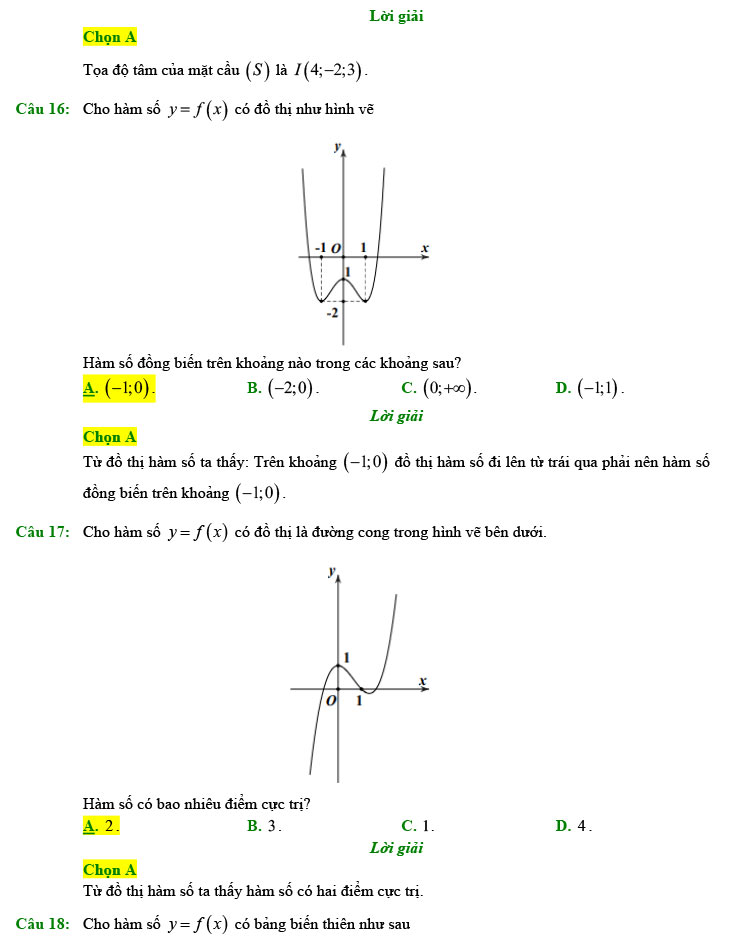 Đáp án đề thi thử Toán 2022 Xuân Đỉnh