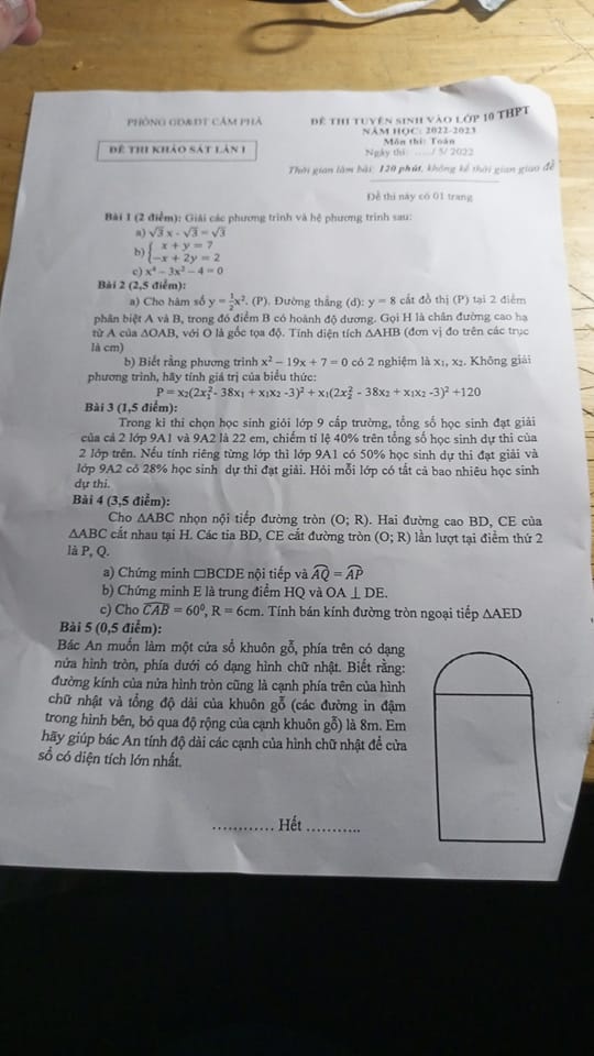 Đề thi thử vào lớp 10 môn Toán