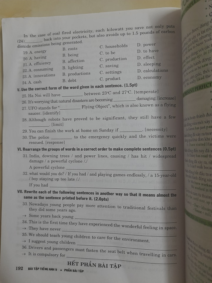 Đề ôn thi Tiếng Anh vào lớp 10