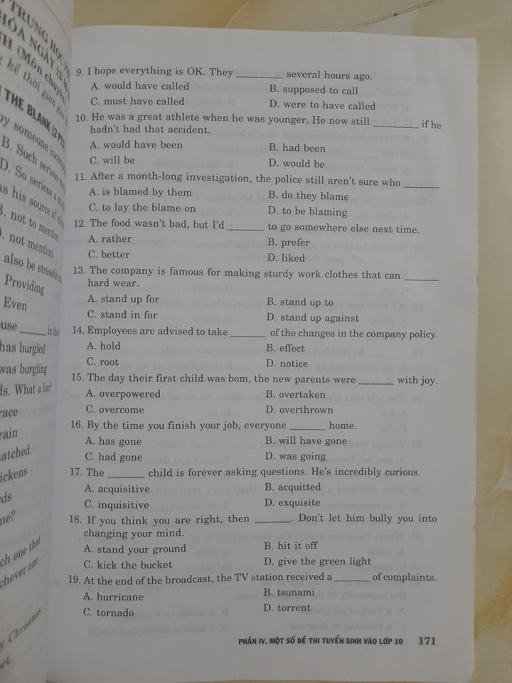 Đề ôn thi Tiếng Anh vào lớp 10