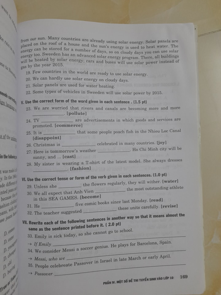 Đề ôn thi Tiếng Anh vào lớp 10