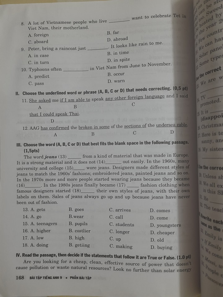 Đề ôn thi Tiếng Anh vào lớp 10
