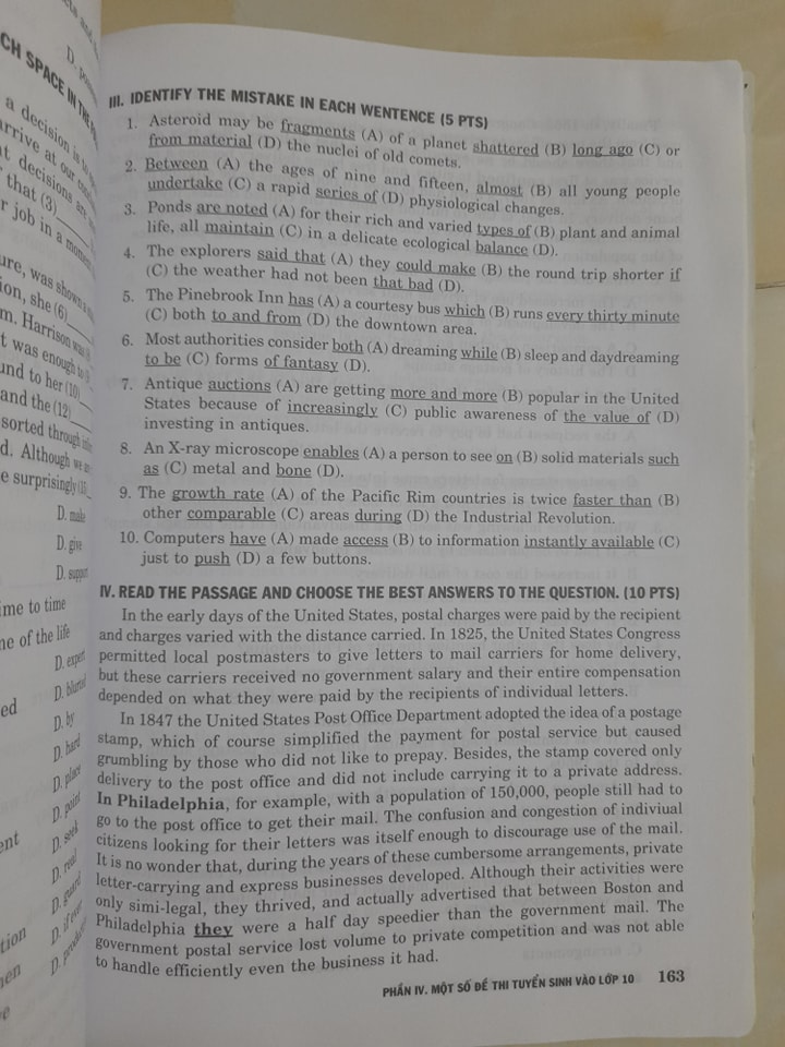 Đề ôn thi Tiếng Anh vào lớp 10