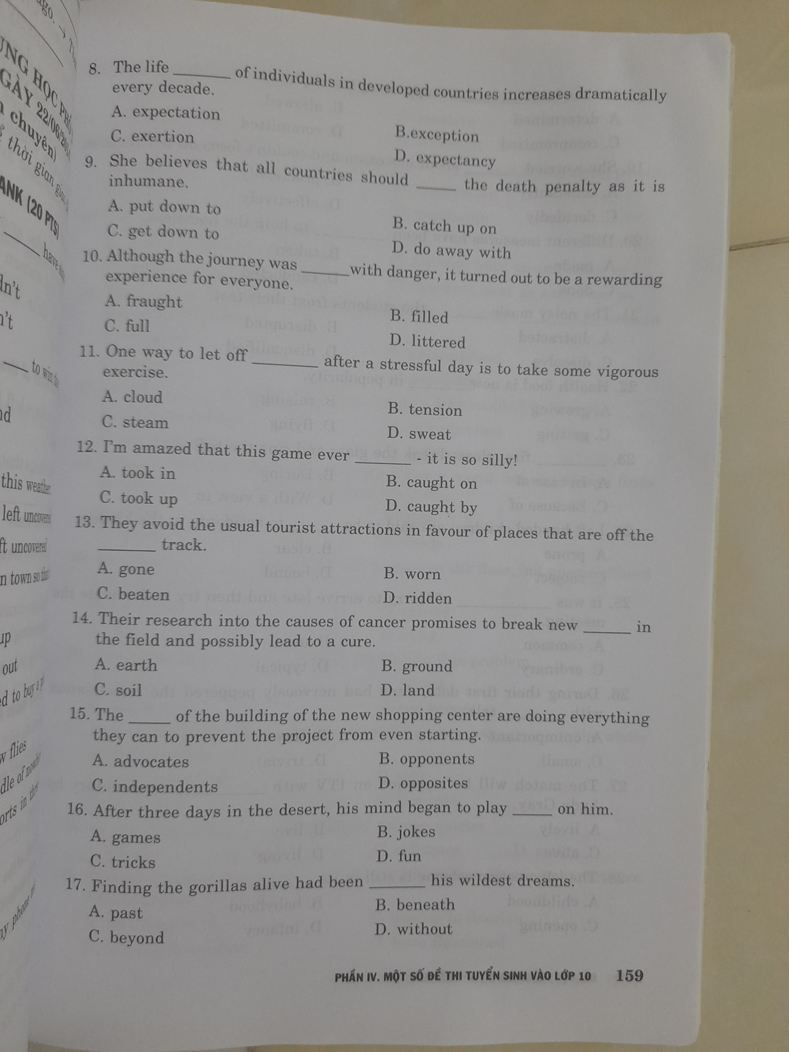 Đề ôn thi Tiếng Anh vào lớp 10