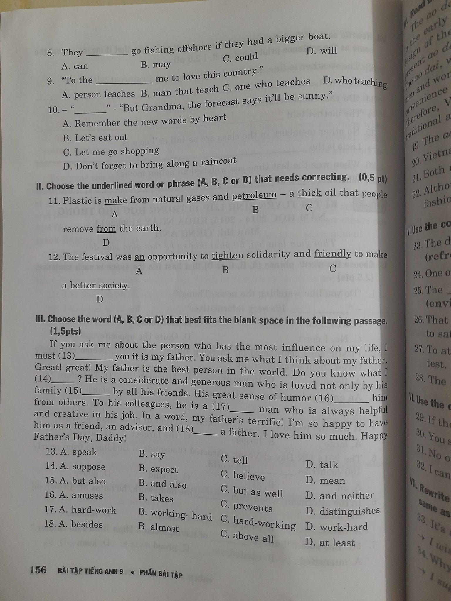 Đề ôn thi Tiếng Anh vào lớp 10
