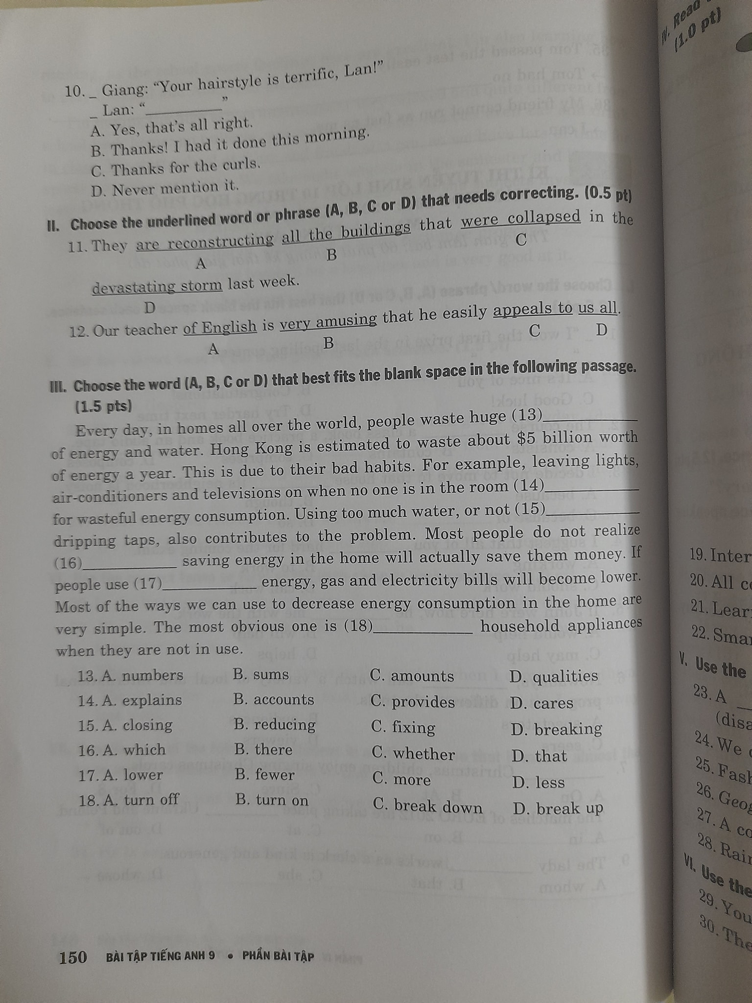 Đề ôn thi Tiếng Anh vào lớp 10