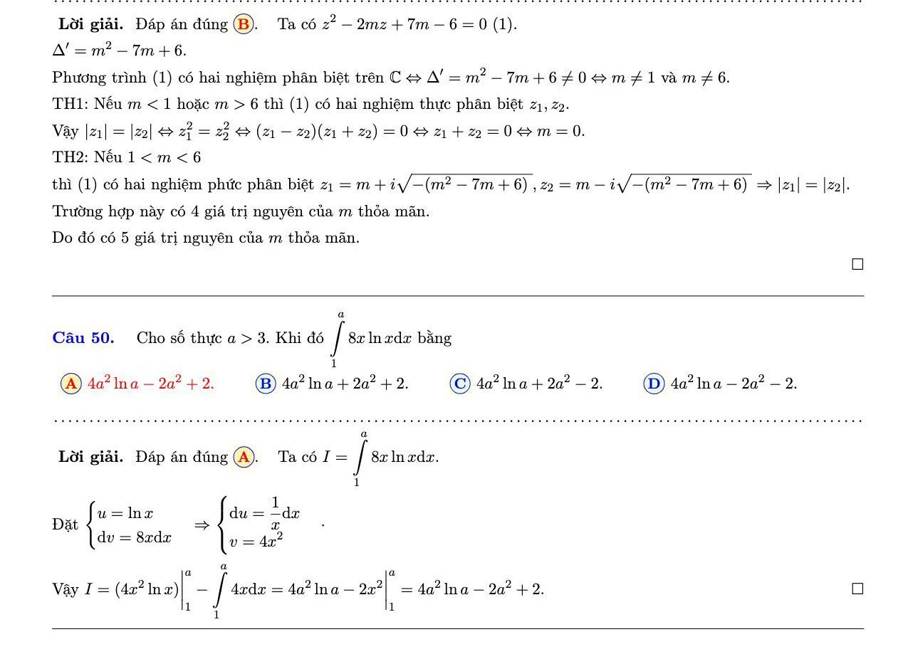 Đề thi học kì 2 Toán 12 Sở GD&ĐT Tỉnh Đồng Nai năm 2021 - 2022