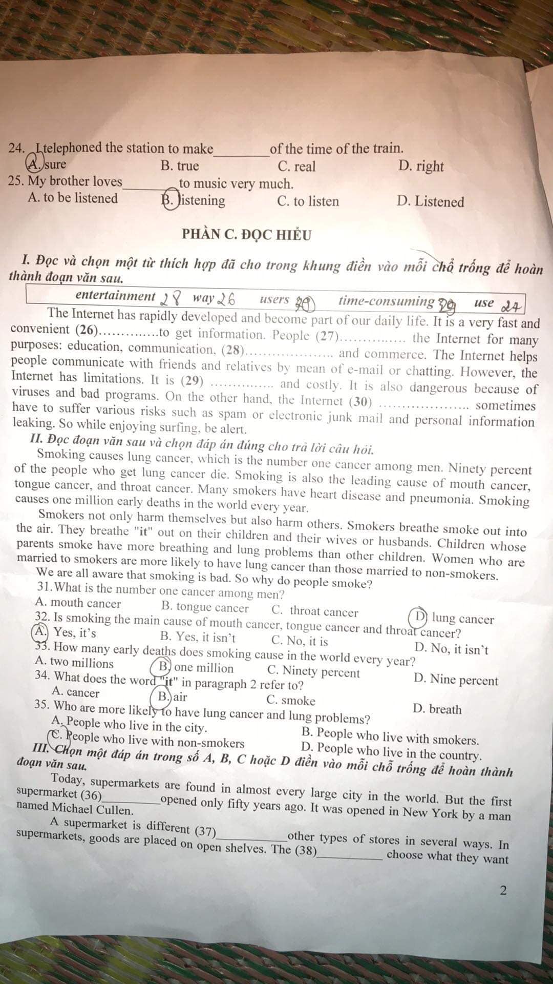 Đề thi thử vào lớp 10 môn Tiếng Anh