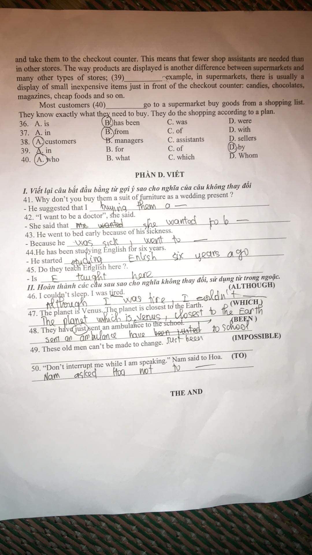 Đề thi thử vào lớp 10 môn Tiếng Anh
