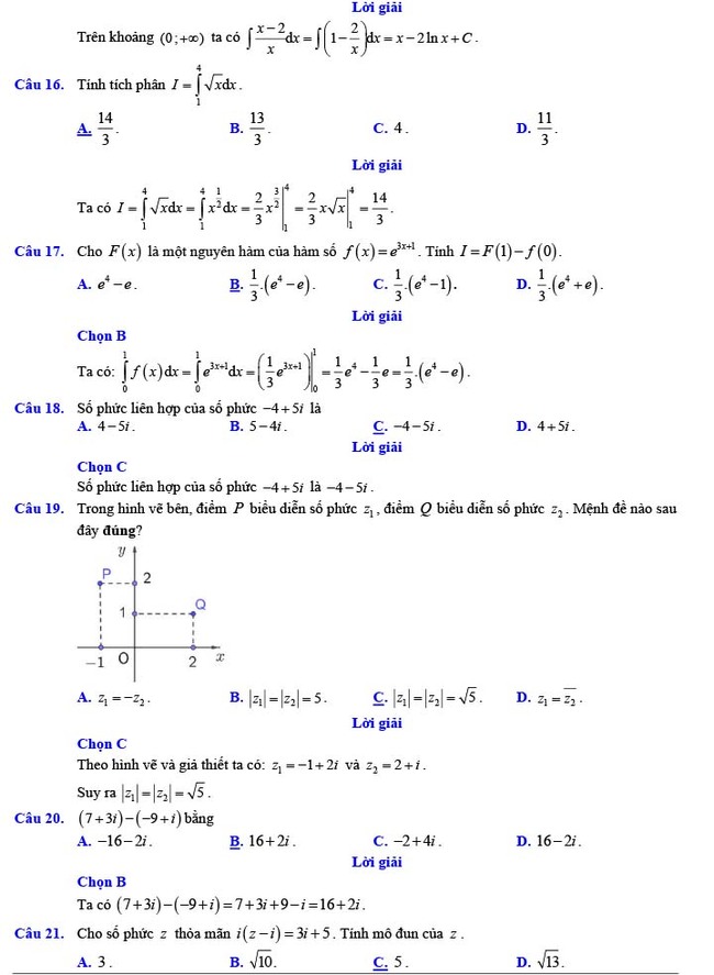 Đề thi thử THPT Quốc gia 2022 môn Toán Đề số 25