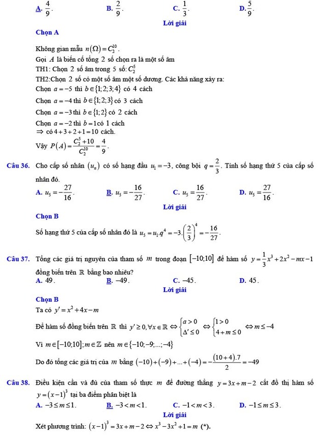 Đề thi thử THPT Quốc gia 2022 môn Toán Đề số 25