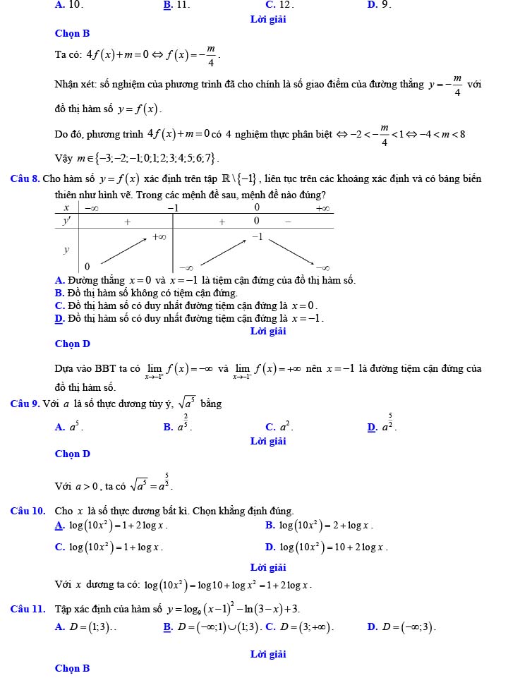 Đề thi thử THPT Quốc gia 2022 môn Toán Đề số 26