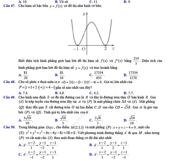 Đề thi thử THPT Quốc gia 2022 môn Toán Đề số 25
